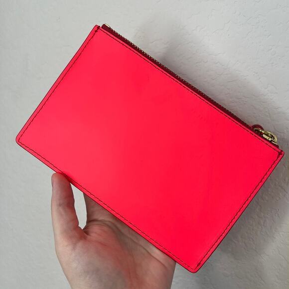 Fossil Neon Vibrant Pink Wristlet Zippered Pouch - Picture 6 of 12